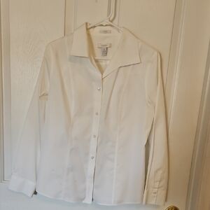 Chico's Elegant Cream Button-Up Blouse.Non Iron Crisp And Pristine.